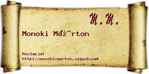 Monoki Márton névjegykártya