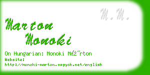 marton monoki business card